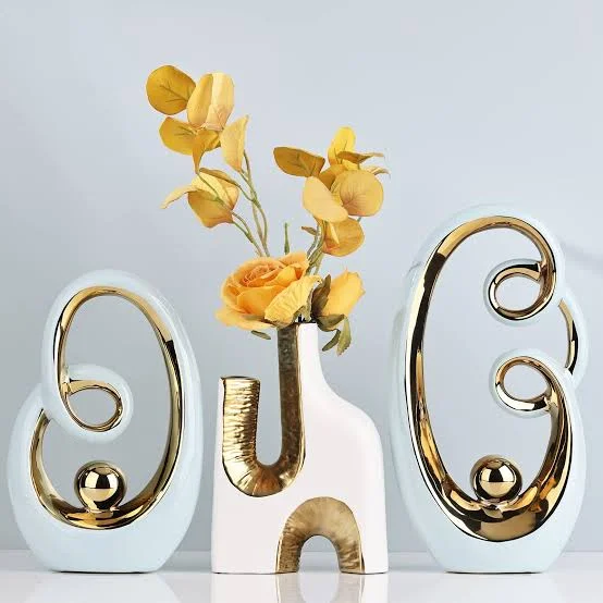 Gold Statue Abstract Art Sculpture Home Decor