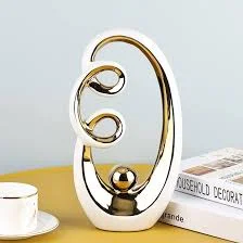 Gold Statue Abstract Art Sculpture Home Decor  — 2