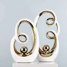 Gold Statue Abstract Art Sculpture Home Decor  — 3