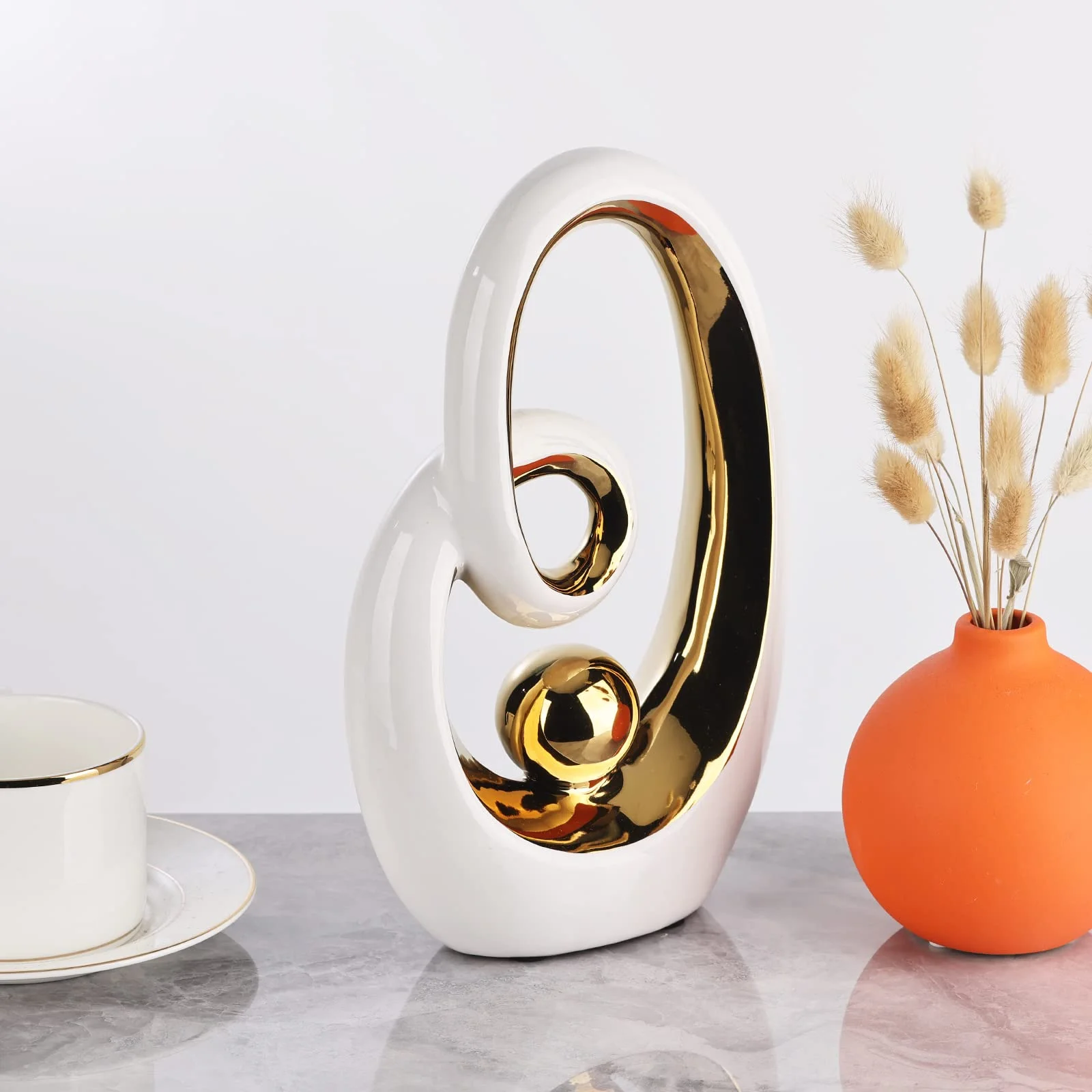 Gold Statue Abstract Art Sculpture Home Decor  — 4