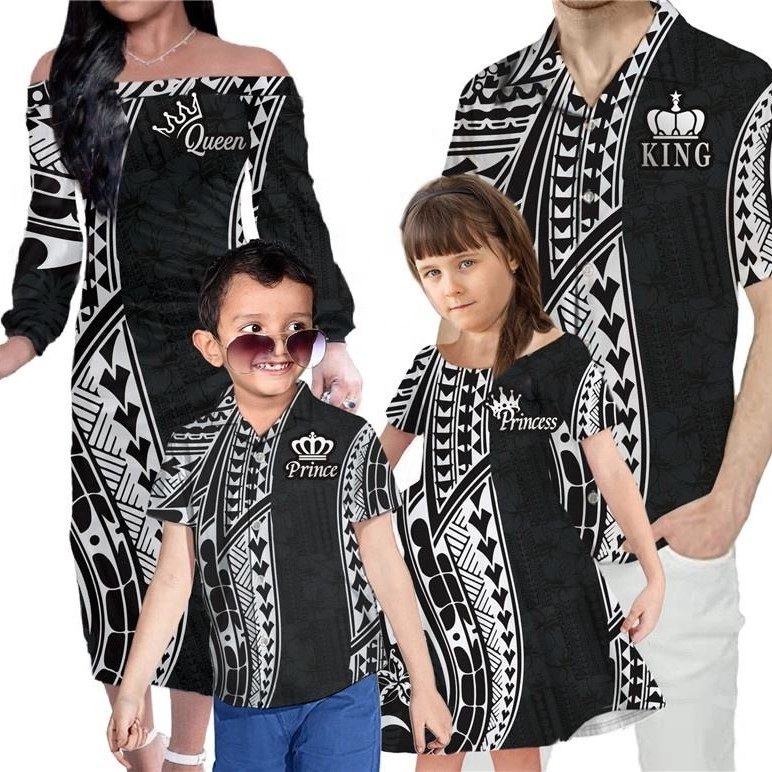 Polynesian Tribal Family Matching Outfits Polynesian King And Queen Style Black