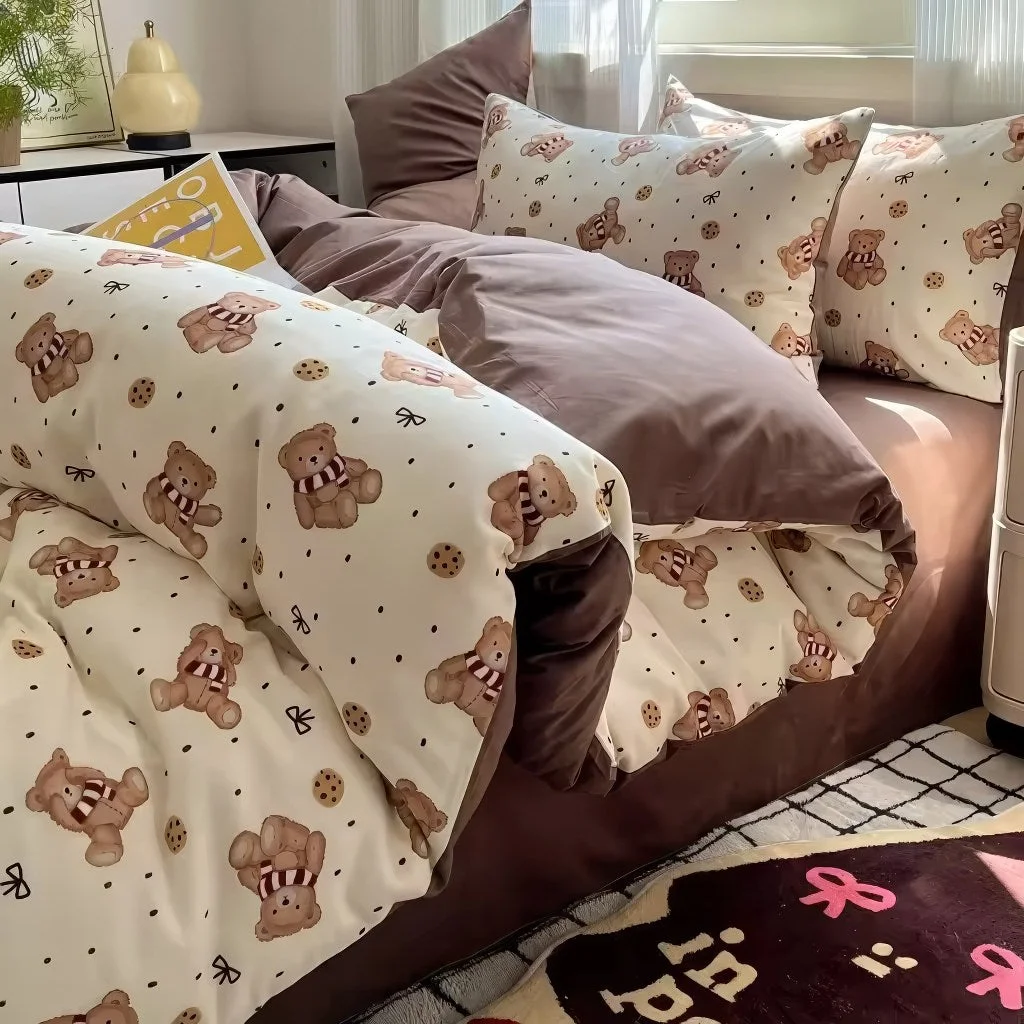 Cute French Bear Bedding Single Set 