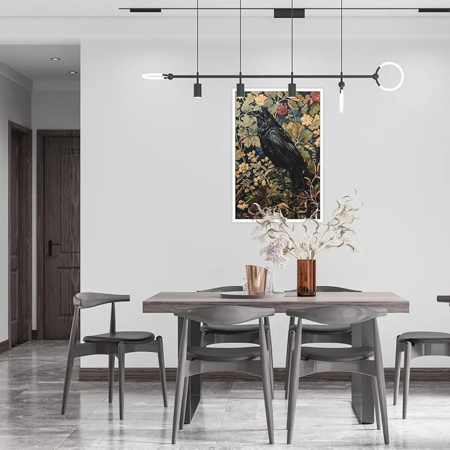 Generic Vintage Black Crow William Morris Wall Art Canvas Print