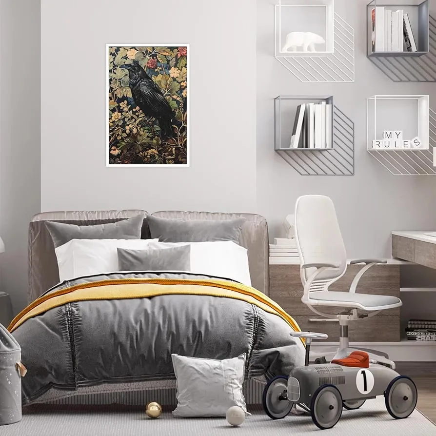 Generic Vintage Black Crow William Morris Wall Art Canvas Print — 2