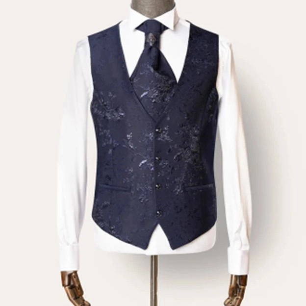 Stylish mens 3 piece blue nehru suit — 3