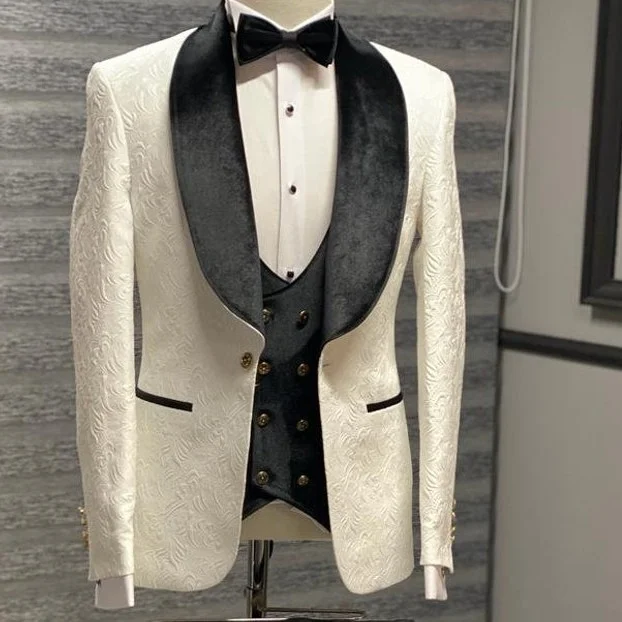 Men slim fit three piece suit for events — 3