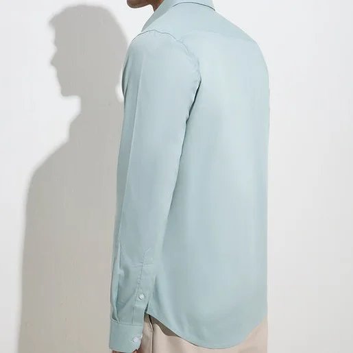 Formals light teal ultra slim-fit cotton-blend shirt — 4