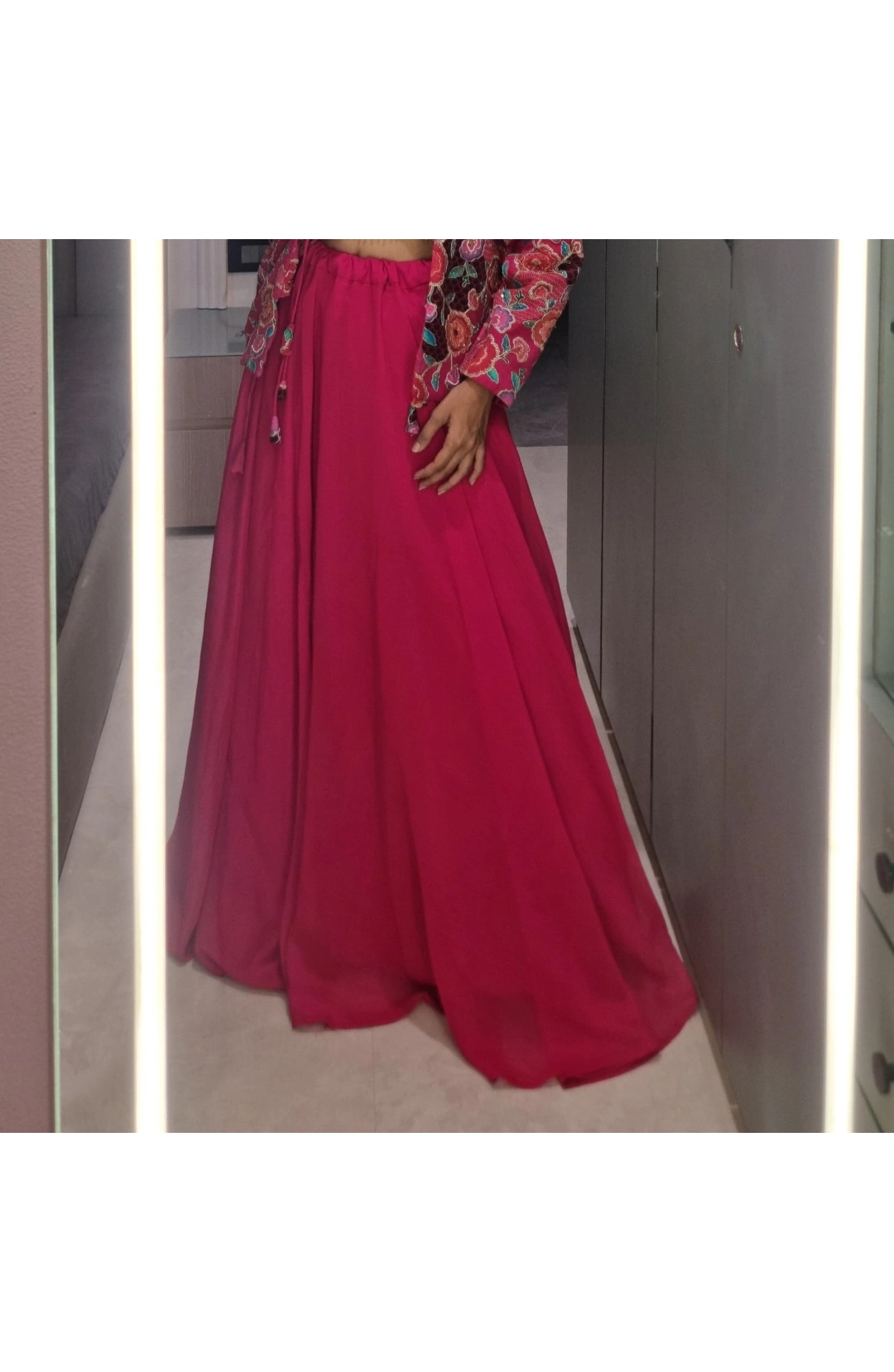 Rani Pink with Multicolor Jacket  — 2