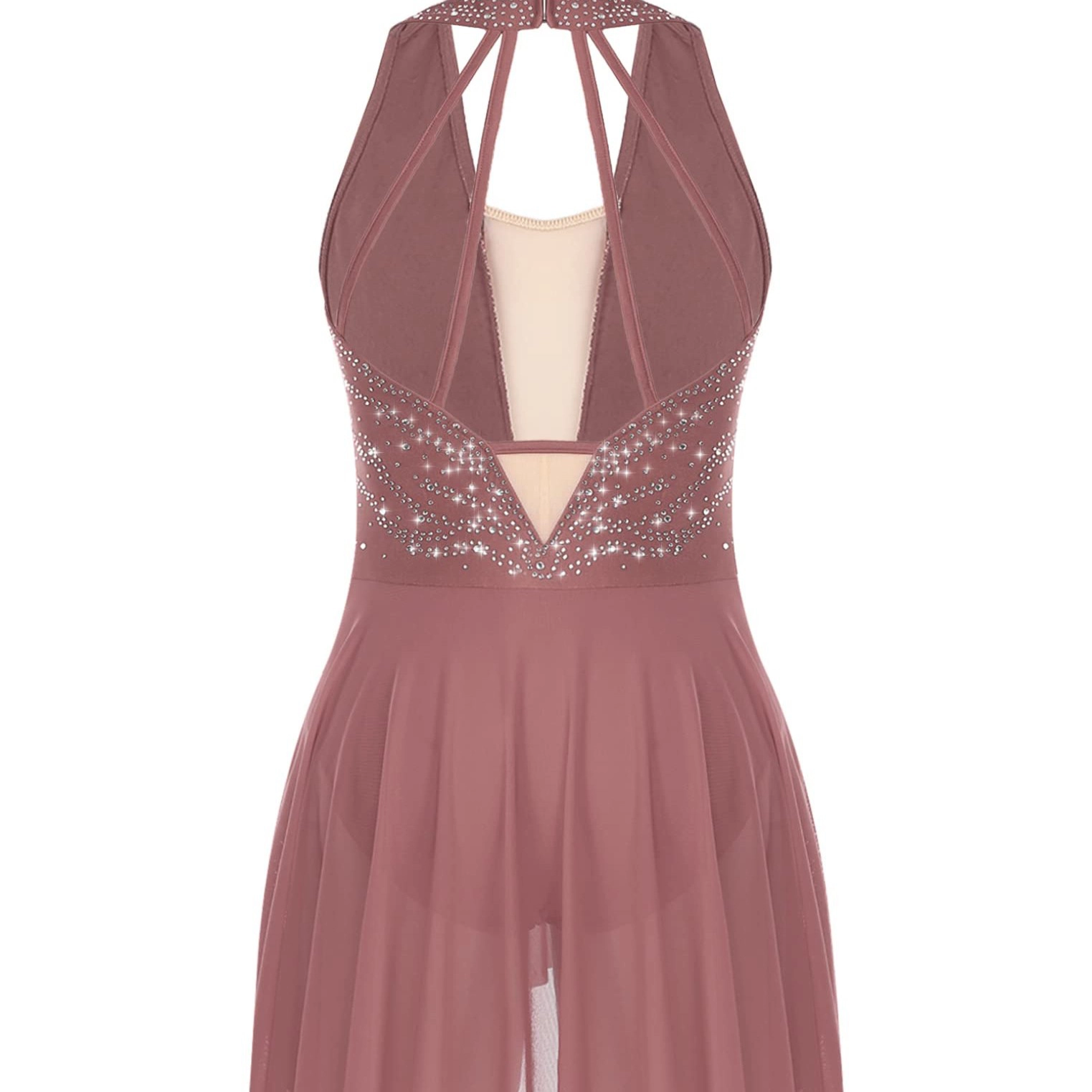  Lyrical Ballet Dance Dress Costume Halter Neck Cutout  — 2