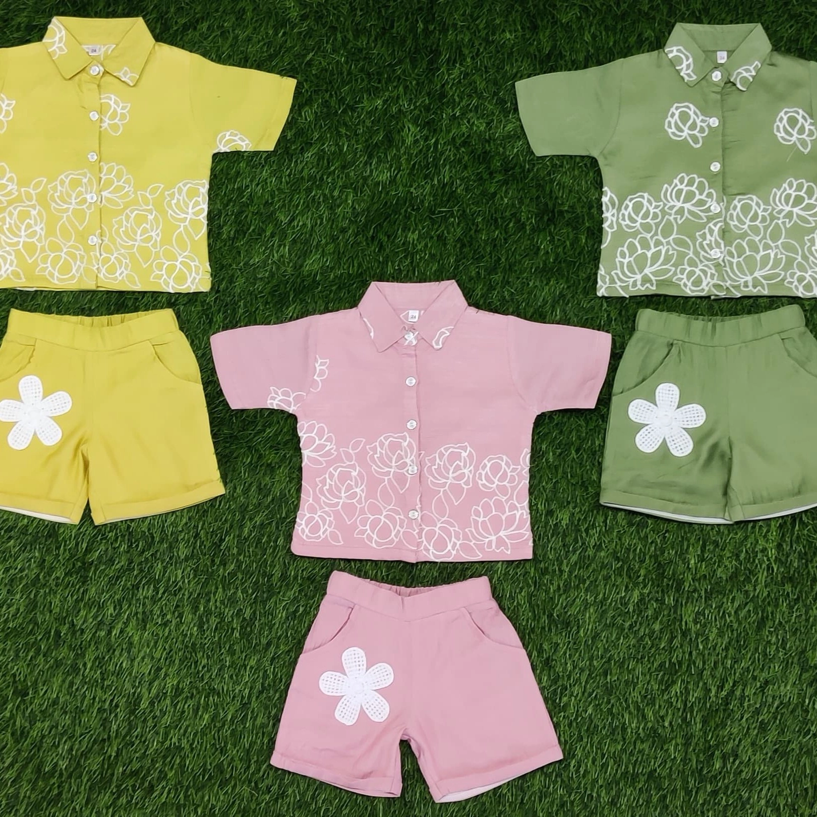 Trendy Floral Printed Kids Co-Ord-Sets