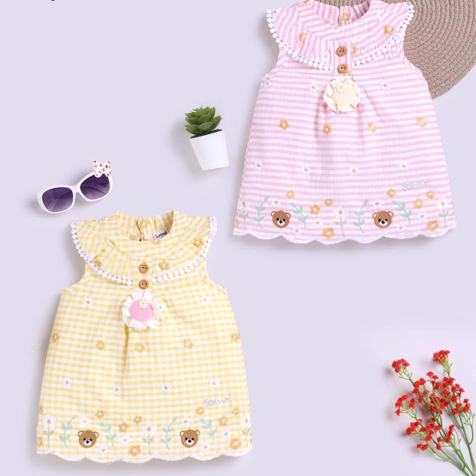 Sweet Bear-Themed Frock Dresses for Little Girls