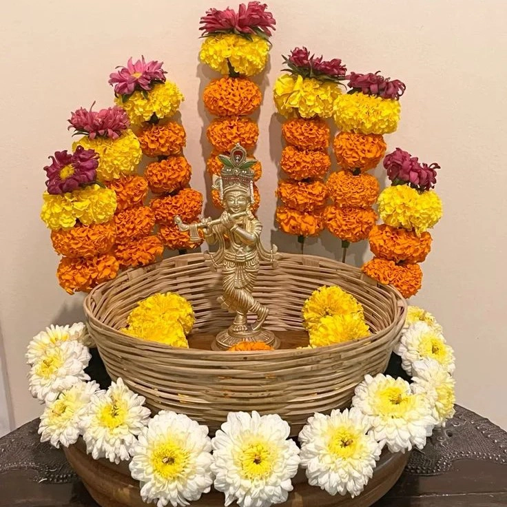 Woven bamboo basket.