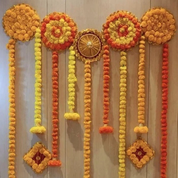 Traditional marigold flower wall decoration — 2