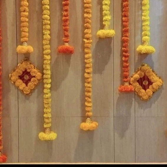 Traditional marigold flower wall decoration — 3