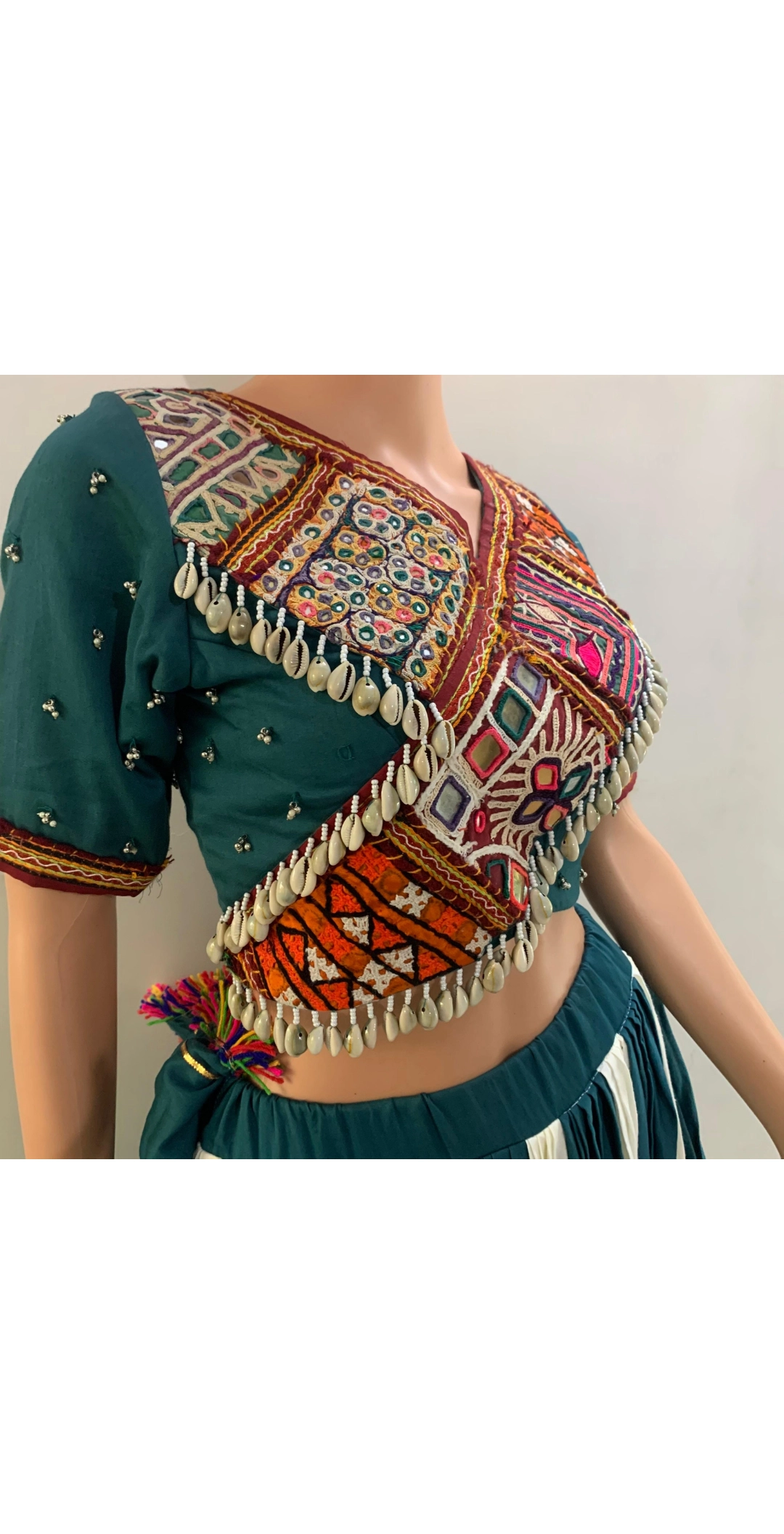 Rama Green & White Traditional Chaniya Choli — 2