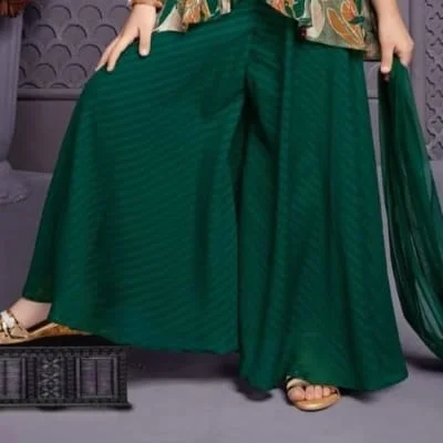 Stylish kids’ peplum top with palazzo set — 2