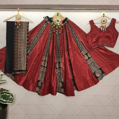 Ajrak Lehenga Choli Set