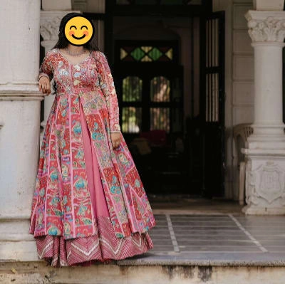 Kalamkari Anarkali or Block Print Anarkali Suit  — 2