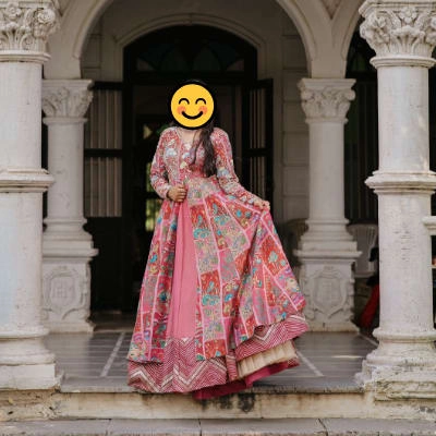 Kalamkari Anarkali or Block Print Anarkali Suit  — 3