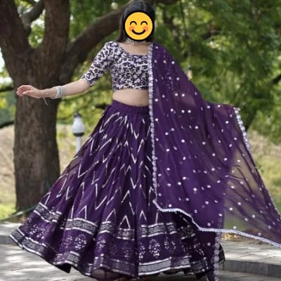 Deep purple lehenga choli