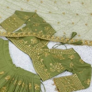 Beautiful olive green lehenga choli — 2