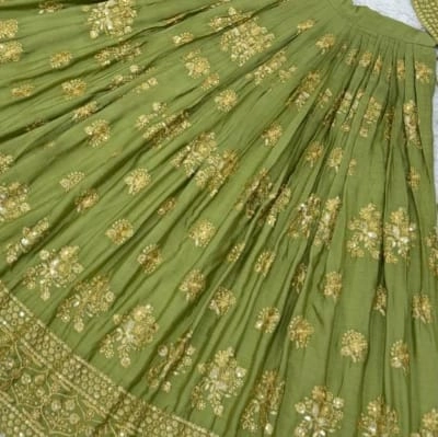 Beautiful olive green lehenga choli — 3
