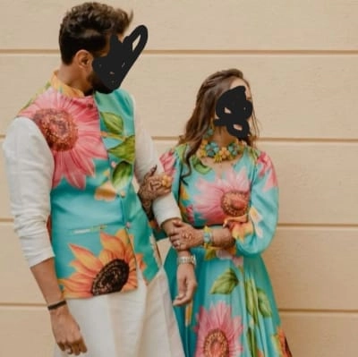 coordinated outfits with matching turquoise — 2