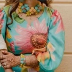 coordinated outfits with matching turquoise — 3