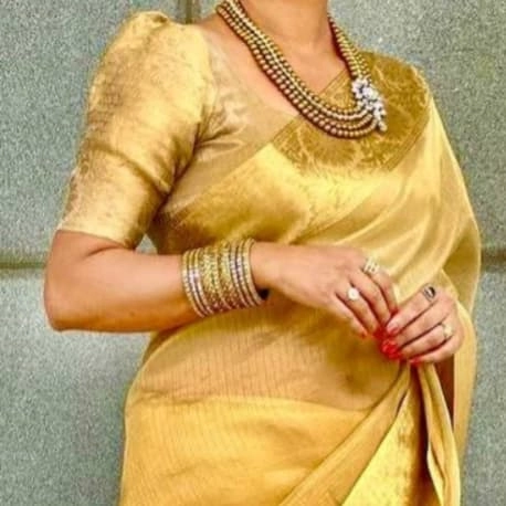 Golden silk saree — 2