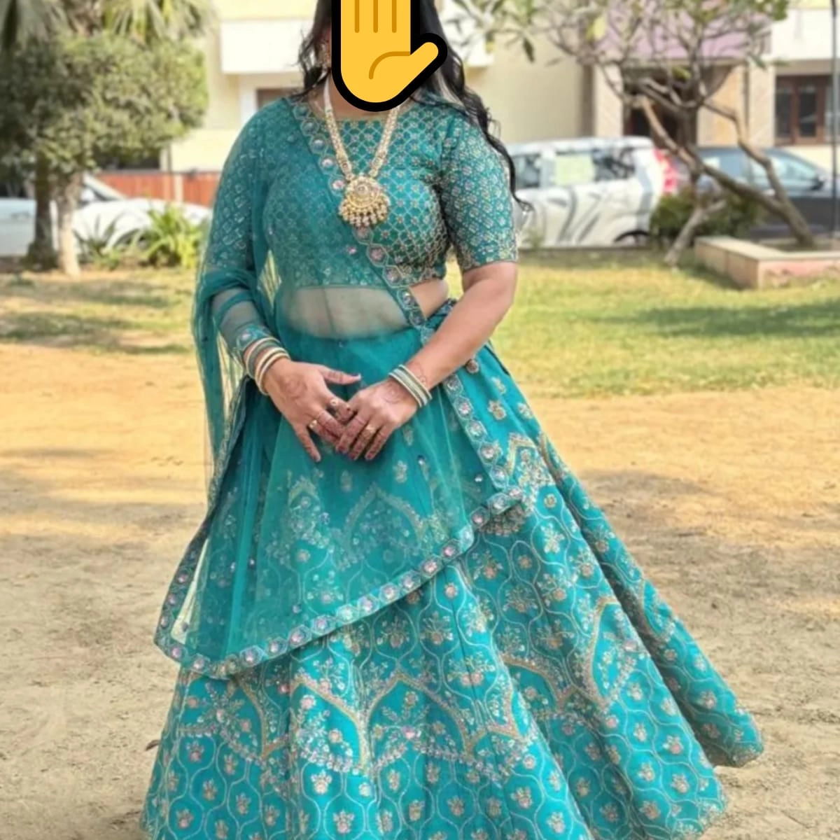 traditional teal blue embroidered lehenga choli