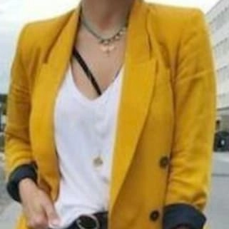 mustard yellow longline blazer — 2