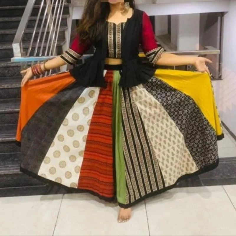 traditional multicolor Navratri lehenga choli set — 2