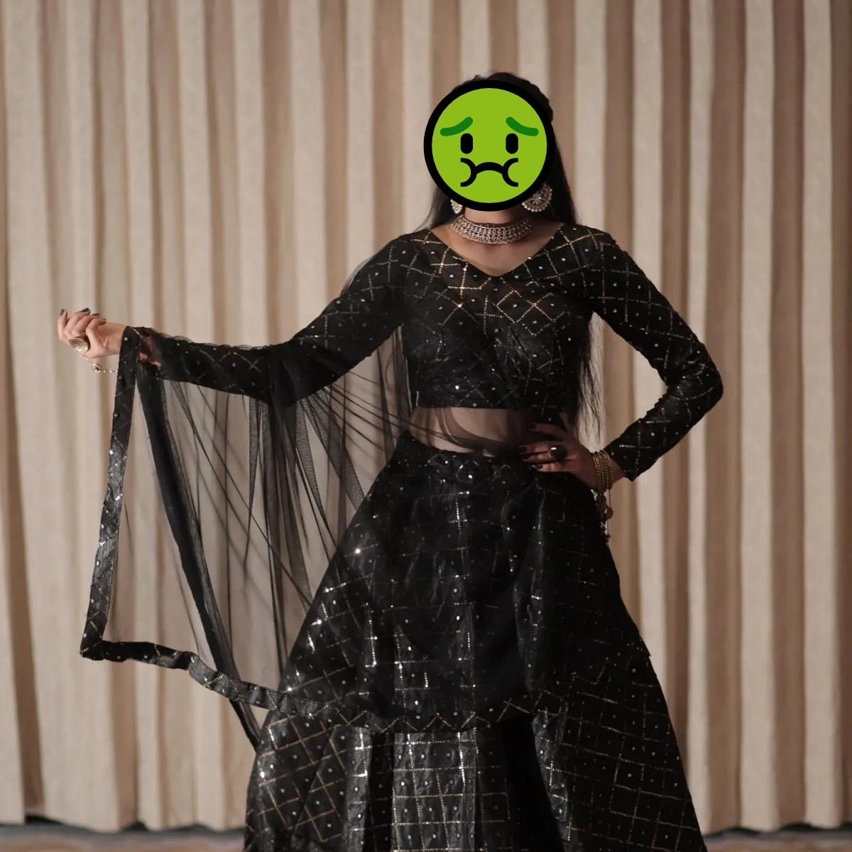 gorgeous black lehenga choli