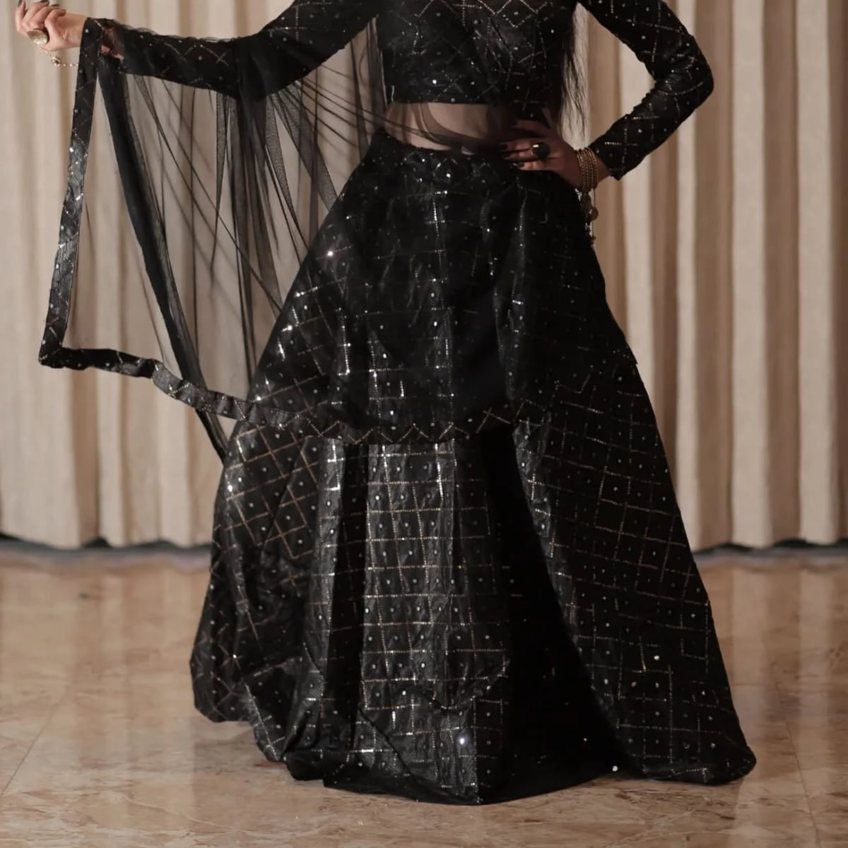  gorgeous black lehenga choli  — 2