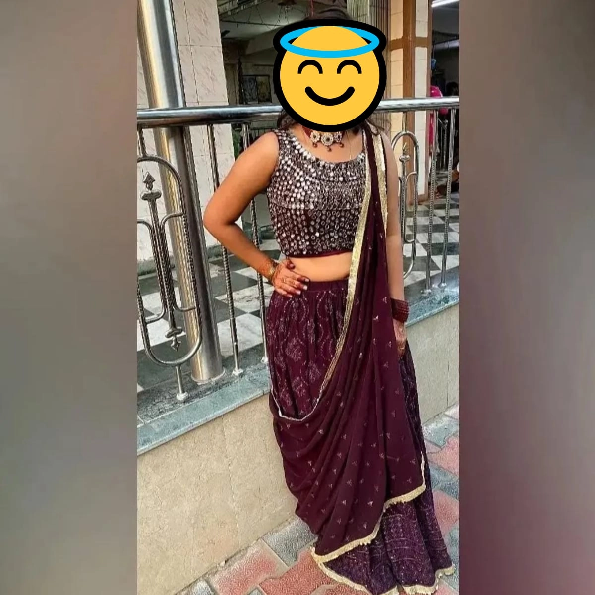 gorgeous deep burgundy or maroon lehenga