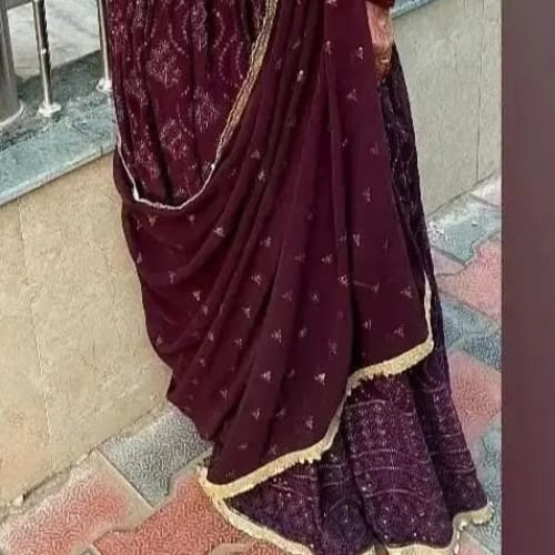 gorgeous deep burgundy or maroon lehenga  — 3
