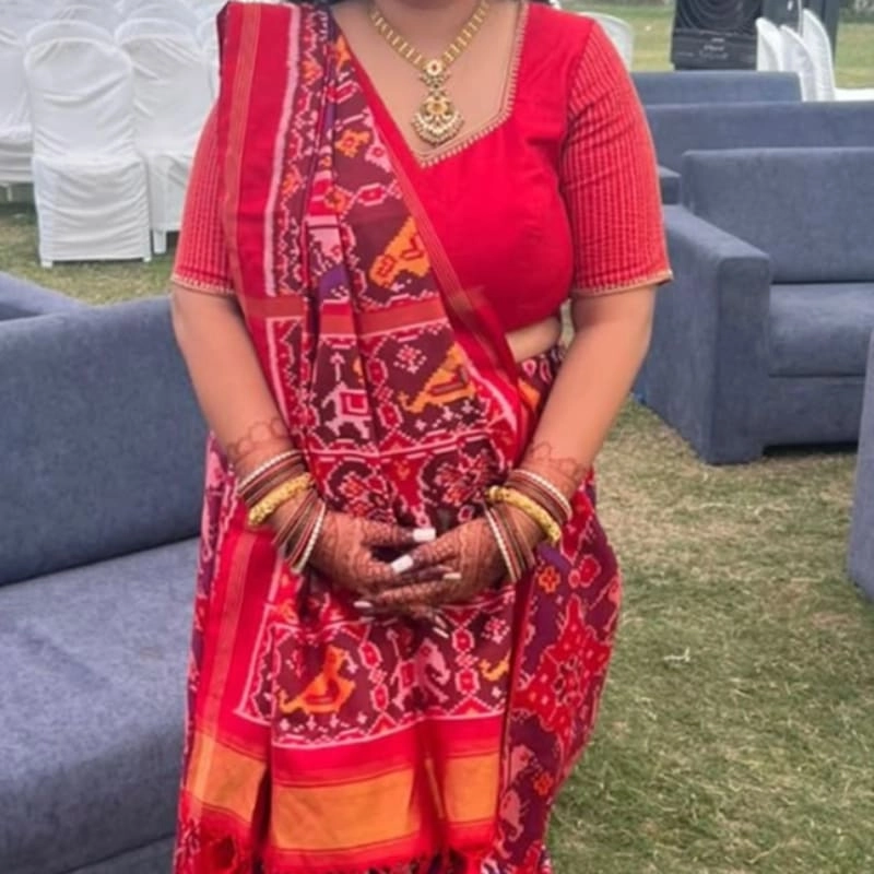 beautiful traditional red saree — 2