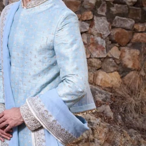 pastel blue sherwani — 2