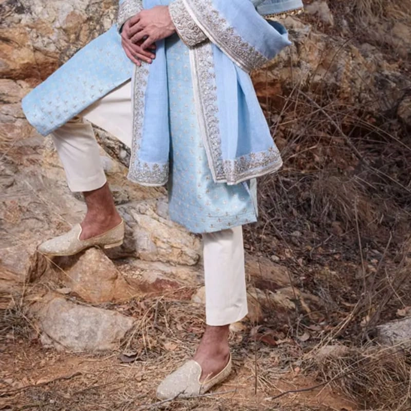 pastel blue sherwani — 3