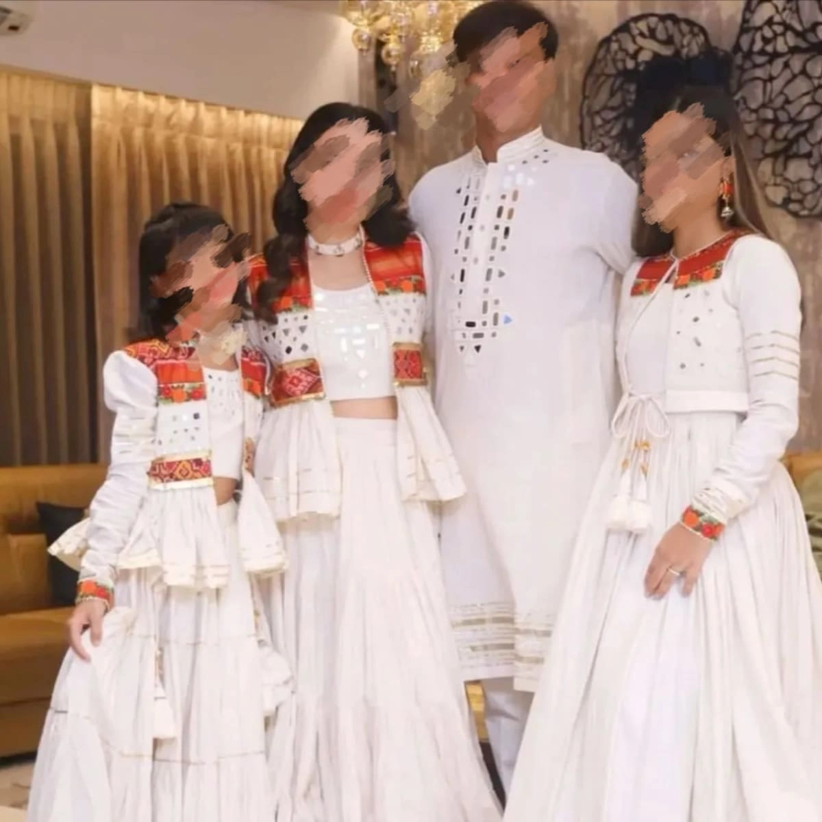 white outfits with traditional Indian influences