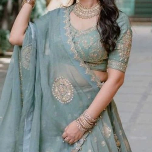 beautiful pastel green lehenga choli with dupatta — 2