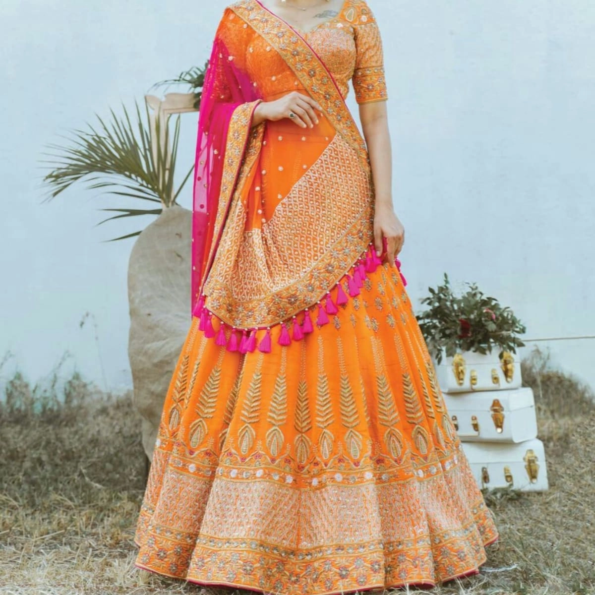 traditional Indian bridal or festive wear
