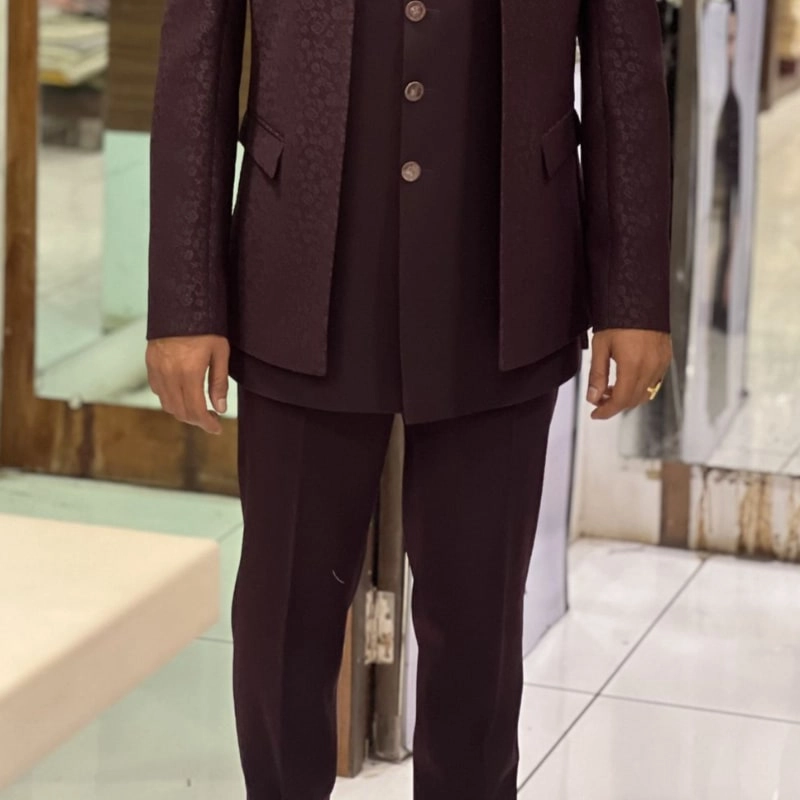 burgundy or maroon Indo-western outfit — 2