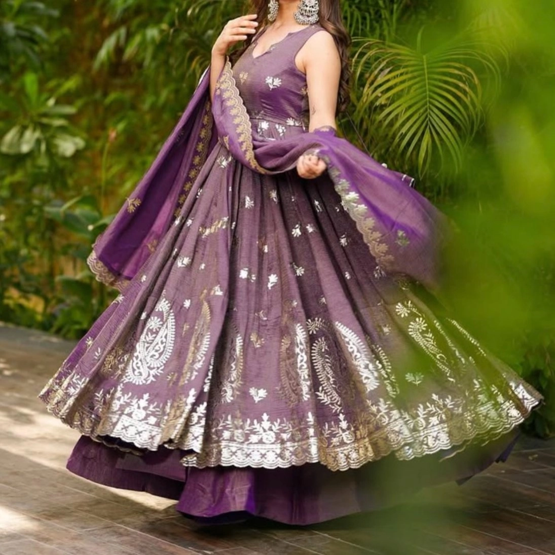deep purple/mauve lehenga set