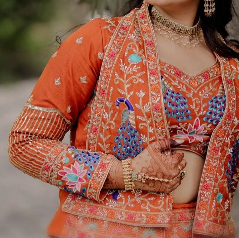  beautiful orange lehenga choli — 2