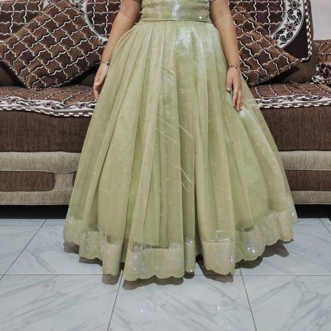 beautiful pastel green gown — 2