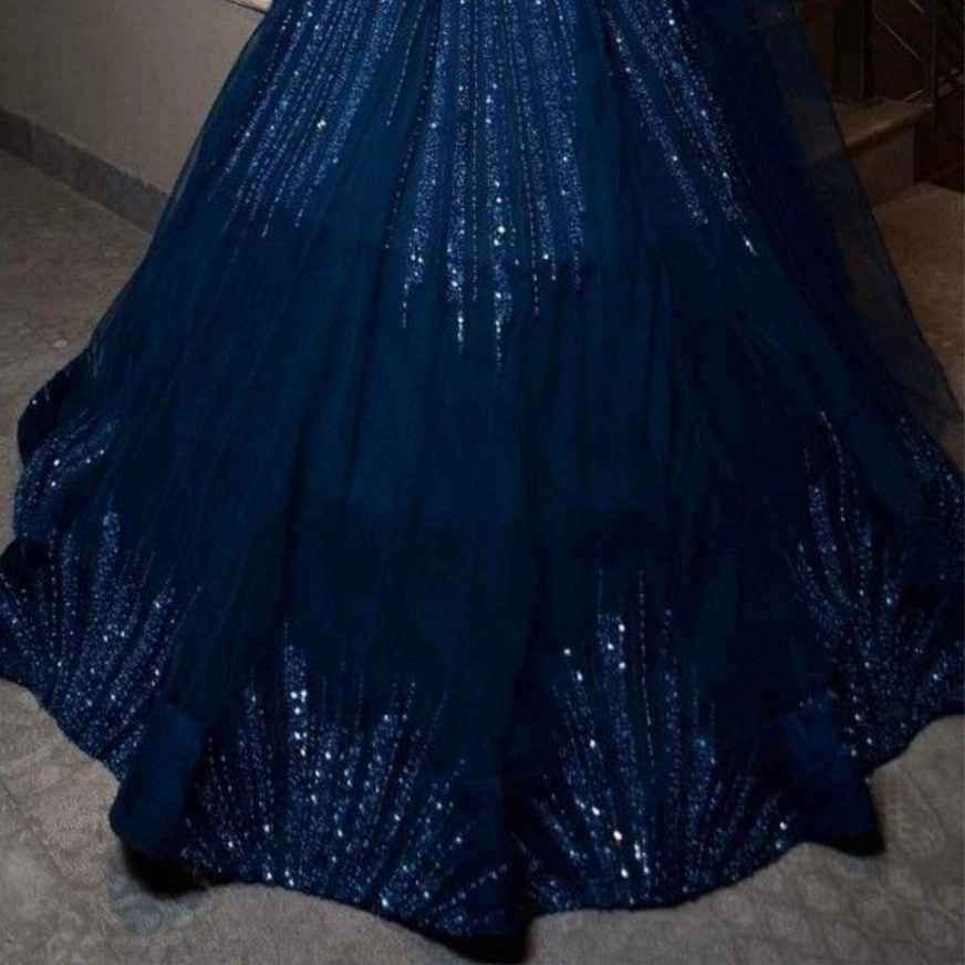 navy blue designer lehenga — 2