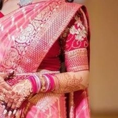 traditional pink Banarasi silk saree — 2