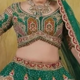green colour bride lehengha — 3