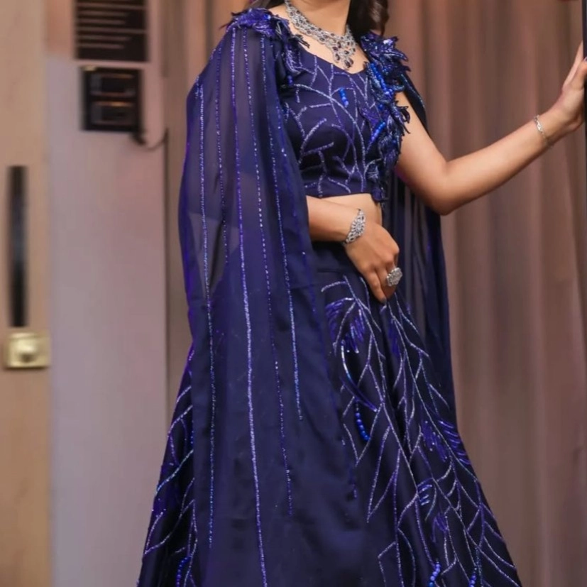 navy blue party were chaniya choli — 3